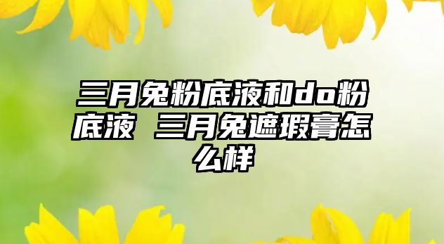 三月兔粉底液和do粉底液 三月兔遮瑕膏怎么樣