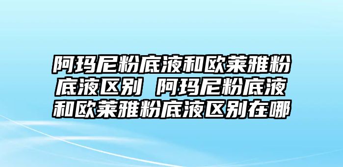 阿瑪尼粉底液和歐萊雅粉底液區別 阿瑪尼粉底液和歐萊雅粉底液區別在哪