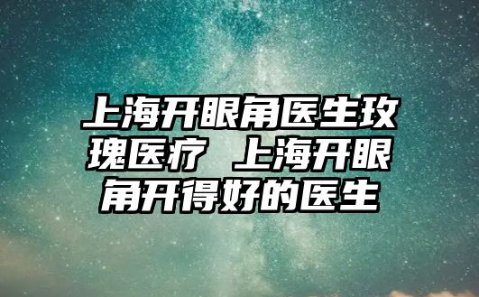 上海開眼角醫生玫瑰醫療 上海開眼角開得好的醫生