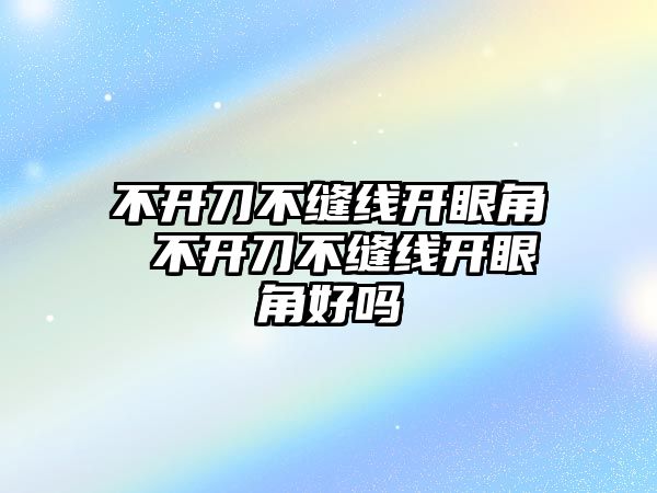 不開刀不縫線開眼角 不開刀不縫線開眼角好嗎