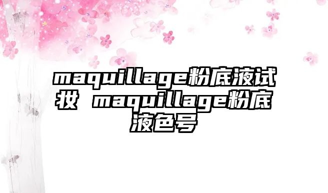 maquillage粉底液試妝 maquillage粉底液色號(hào)